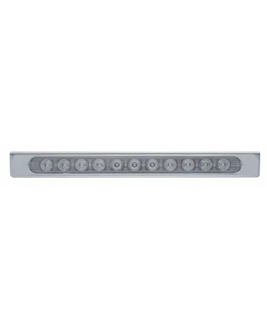 UP20908-17-5/16" Stainless Light Bracket With 11 LED 17" Light Bar & Bezel - Red LED/Clear Lens