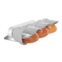 GG82780 - CR. AMBER TRIPLE MINI MARKER LIGHT W/S.S. VISOR