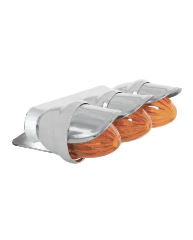 GG82780 - CR. AMBER TRIPLE MINI MARKER LIGHT W/S.S. VISOR