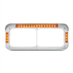 GG87595 - CR. PL. DUAL RECT. HEADLIGHT BEZEL W/VISOR 21-LED AM/AM