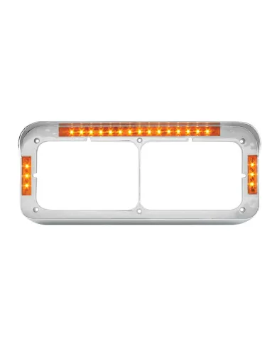 GG87595 - CR. PL. DUAL RECT. HEADLIGHT BEZEL W/VISOR 21-LED AM/AM
