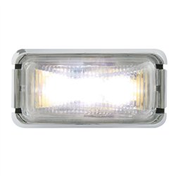 GG87636 - SMALL RECT. WHITE UTILITY LED LIGHT W/ CR. RIM & PIGTAIL