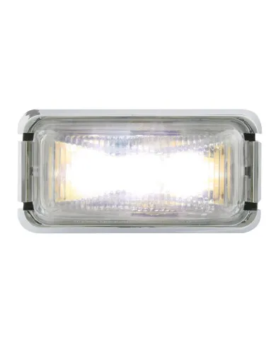 GG87636 - SMALL RECT. WHITE UTILITY LED LIGHT W/ CR. RIM & PIGTAIL