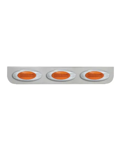 GG89060 - 24-3/4" SS L BRACKET W/3 AMBER Y2K LIGHTS