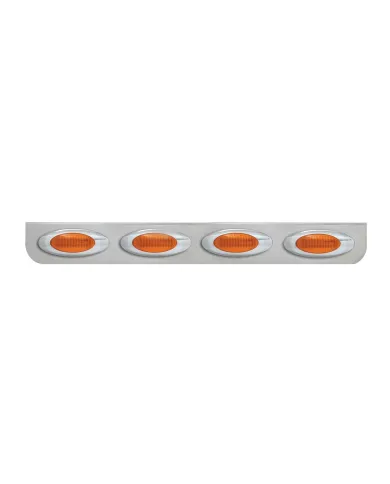 GG89080 - 33-1/4" SS L BRACKET W/4 AMBER Y2K LIGHTS