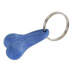 GG93352 - BLUE RUBBER BIG BALLZ KEY CHAIN 