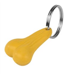 GG93355 - YELLOW RUBBER BIG BALLZ KEY CHAIN 