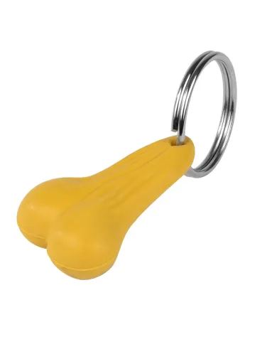 GG93355 - YELLOW RUBBER BIG BALLZ KEY CHAIN 