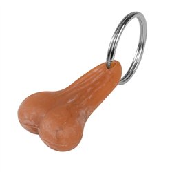 GG93356 - TAN RUBBER BIG BALLZ KEY CHAIN 