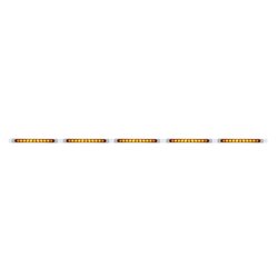 UP20952-94" Stainless Light Bracket With 5X 11 LED 17" Light Bars & Bezels - Amber LED/Amber Lens