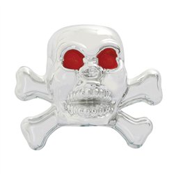 GG93402 - CR. SKULL VALVE STEM COVER W/RED EYES SET OF 4