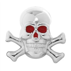 GG93751 - CR. DIE CAST RED EYE SKULL RADIO KNOB W/BONE