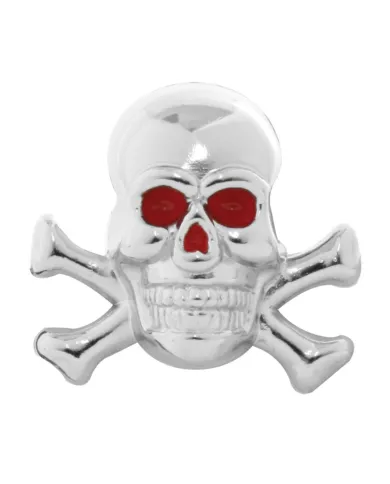 GG93751 - CR. DIE CAST RED EYE SKULL RADIO KNOB W/BONE