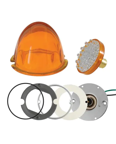 GG94550 - SCREW IN REGULAR LIGHT AMBER GLASS LENS KIT W/AMB LED BULB