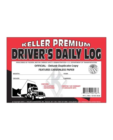GG99901 - DRIVER DAILY LOG W/ NO DVIR CARBONLESS BOOK FORMAT A