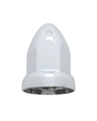UP10049B-33mm X 2-3/4" Chrome Plastic Bullet Nut Cover With Flange - Push-On (Bulk)