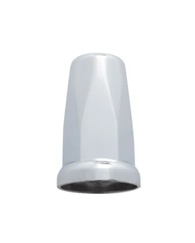 UP10059B-33mm X 3-1/4" Chrome Plastic Tall Nut Cover With Flange - Push-On (Bulk)