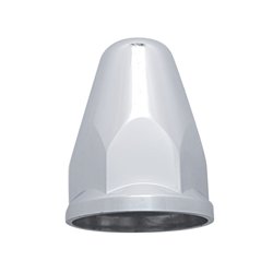 UP10060B-33mm x 2-5/8" Chrome Plastic Bullet Nut Cover With Flange - Push-On (Bulk)