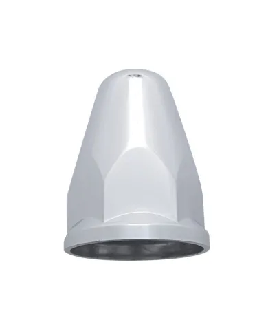UP10060B-33mm x 2-5/8" Chrome Plastic Bullet Nut Cover With Flange - Push-On (Bulk)