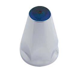 UP10073-33mm X 2-3/4" Chrome Plastic Nut Covers With Flange - Push-On -Blue Reflector (Color Box of 20)