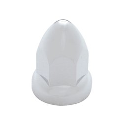 UP10075-33mm X 2 3/8" Chrome Plastic Bullet Nut Covers W/ Flange - Push-On (Color Box Of 20)