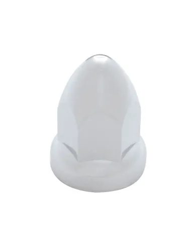UP10075-33mm X 2 3/8" Chrome Plastic Bullet Nut Covers W/ Flange - Push-On (Color Box Of 20)