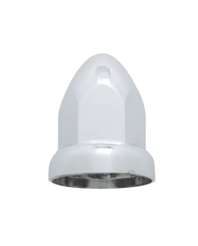 UP10075B-33mm X 2-3/8" Chrome Plastic Bullet Nut Cover With Flange - Push-On (Bulk)