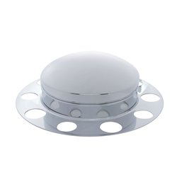 UP10121-Chrome Dome Front Axle Cover 3PC Kit For Steel Wheel