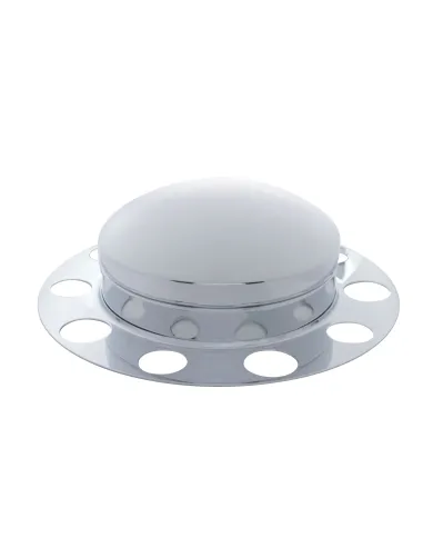 UP10122-Chrome Dome Front Axle Cover 3PC Kit For Aluminum Wheel