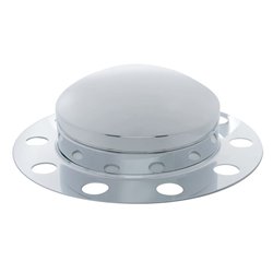 UP10123-Chrome Dome Front Axle Cover 3PC Kit For Steel/Aluminum Wheel