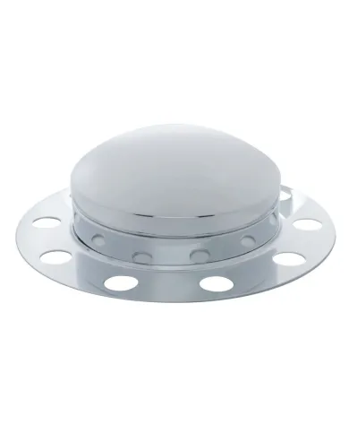 UP10123-Chrome Dome Front Axle Cover 3PC Kit For Steel/Aluminum Wheel