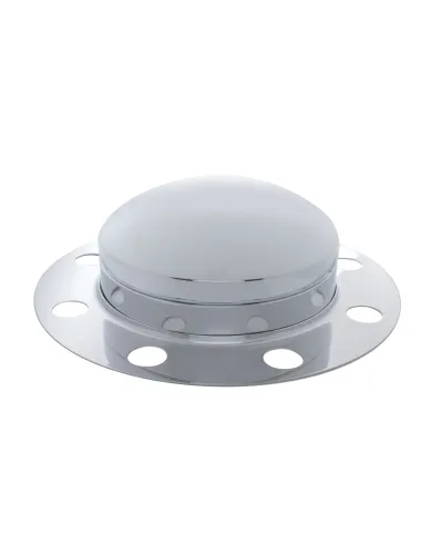 UP10130-Chrome Dome Front Axle Cover 3PC Kit For Steel/Aluminum Wheel