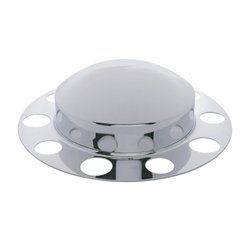 UP10131-Chrome Dome Front Axle Cover 2PC Kit For 1-1/2" Nut Cover - Steel Wheel (2-Pack)