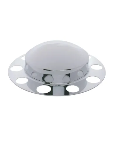 UP10131-Chrome Dome Front Axle Cover 2PC Kit For 1-1/2" Nut Cover - Steel Wheel (2-Pack)
