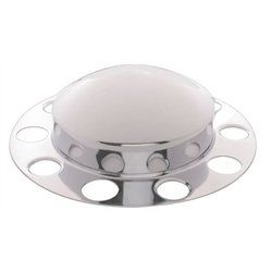 UP10132-Chrome Dome Front Axle Cover 2PC Kit For 1-1/2" Nut Cover - Aluminum Wheel (2-Pack)
