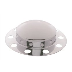UP10133-Chrome Dome Front Axle Cover 2PC Kit For 33mm Nut Cover - Steel/Aluminum Wheel (10 Hole) (2-Pack)