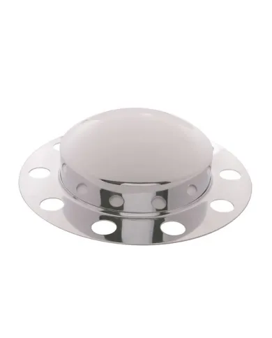 UP10133-Chrome Dome Front Axle Cover 2PC Kit For 33mm Nut Cover - Steel/Aluminum Wheel (10 Hole) (2-Pack)