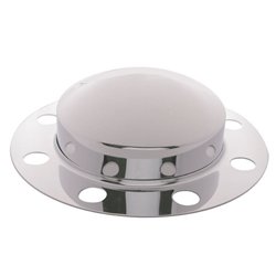 UP10134-Chrome Dome Front Axle Cover 2PC Kit For 33mm Nut Cover - Steel/Aluminum Wheel (8 Hole) (2-Pack)