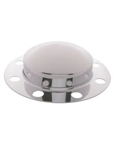 UP10134-Chrome Dome Front Axle Cover 2PC Kit For 33mm Nut Cover - Steel/Aluminum Wheel (8 Hole) (2-Pack)