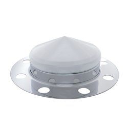 UP10137-Chrome Pointed Front Axle Cover 3PC Kit For 33mm Nut Cover - Steel/Aluminum Wheel (8 Hole)
