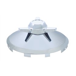 UP10160-Universal Chrome Front Hubcap With 3 Bar Straight Spinner - 7/16" Lip