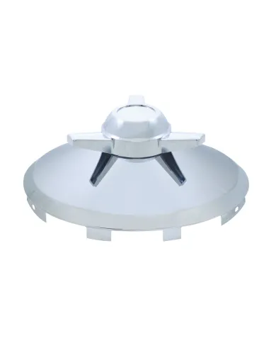 UP10160-Universal Chrome Front Hubcap With 3 Bar Straight Spinner - 7/16" Lip