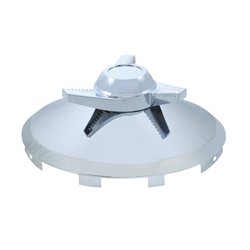 UP10162-Universal Chrome Front Hubcap With 3 Bar Right Swing Spinner - 7/16" Lip
