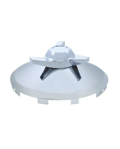 UP10162-Universal Chrome Front Hubcap With 3 Bar Right Swing Spinner - 7/16" Lip