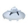 UP10162-Universal Chrome Front Hubcap With 3 Bar Right Swing Spinner - 7/16" Lip