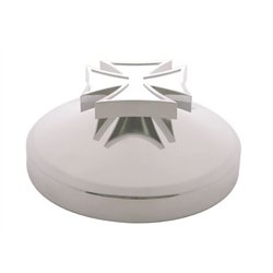 UP10171-8" Chrome Rear Hubcap With Iron Cross Spinner