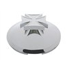 UP10174-5 Even Notched Chrome Front Hubcap With Iron Cross Spinner - 1" Lip