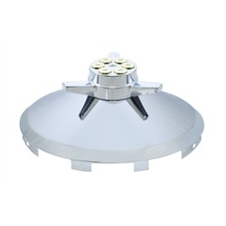 UP10177-Universal Chrome Front Hubcap With Gun Cylinder Spinner - 7/16" Lip