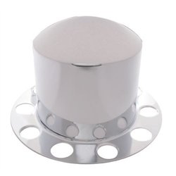 UP10211-Chrome Dome Rear Axle Cover 2PC Kit For 1-1/2" Nut Cover - Aluminum Wheel