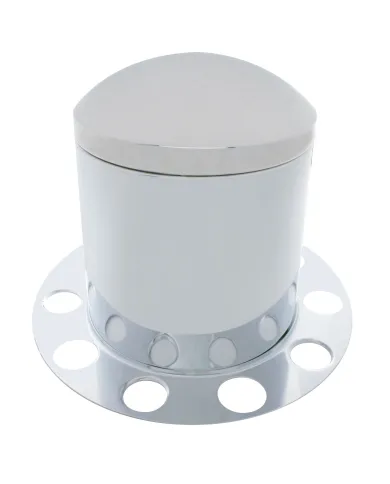UP10212-Chrome Dome Rear Axle Cover 3PC Kit For 1-1/2" Nut Cover - Steel Wheel